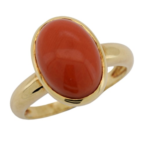 Anello Coralo Rosso Oro 18 kt