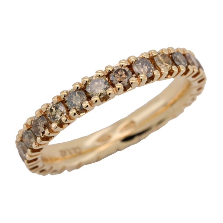 Fedina Eternity 4GQBRW 3,1 mm Diamanti Brown Taglio Brillante ct 1,42   Oro18 kt 2,2 gr