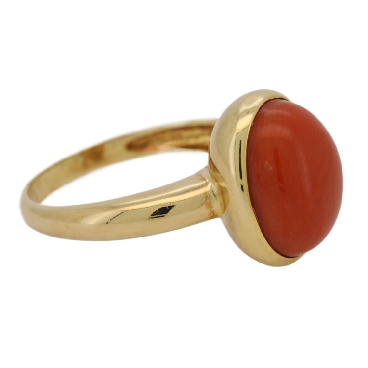 Anello Coralo Rosso Oro 18 kt