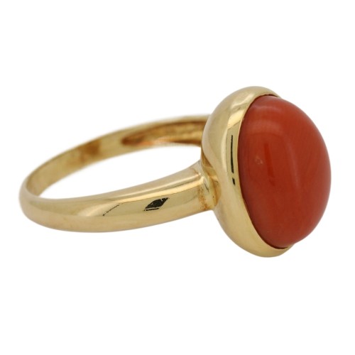 Anello Coralo Rosso Oro 18 kt