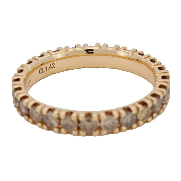 Fedina Eternity 4GQBRW 3,1 mm Diamanti Brown Taglio Brillante ct 1,42   Oro18 kt 2,2 gr