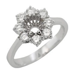 Anello Diamanti Margherita ct 0,58 I VVS + 0,75 F VS Oro Bianco 18 kt 4,42 gr