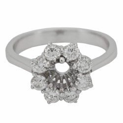 Anello Diamanti Margherita ct 0,58 I VVS + 0,75 F VS Oro Bianco 18 kt 4,42 gr 2