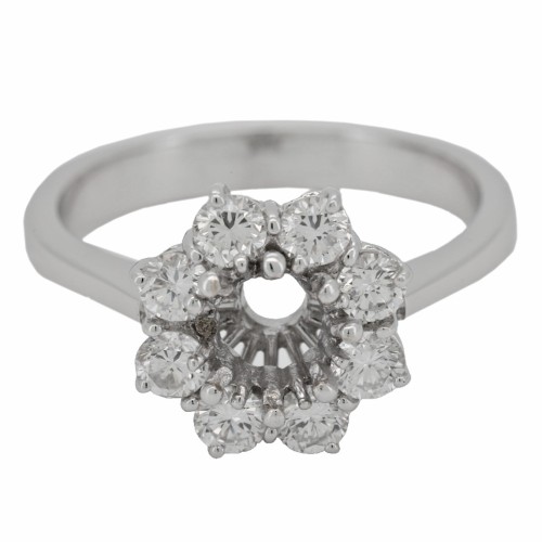 Anello Diamanti Margherita ct 0,58 I VVS + 0,75 F VS Oro Bianco 18 kt 4,42 gr