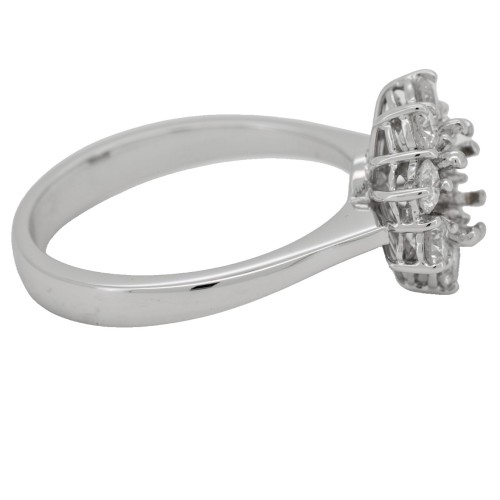 Anello Diamanti Margherita ct 0,58 I VVS + 0,75 F VS Oro Bianco 18 kt 4,42 gr