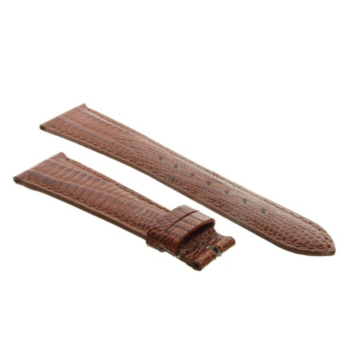 Cinturino Sartoriale Stampa Lucertola Tejus Marrone Gold Lucido 20/16 mm B37B forma classica.