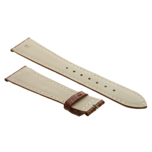Cinturino Sartoriale Stampa Lucertola Tejus Marrone Gold Lucido 20/16 mm B37B forma classica.