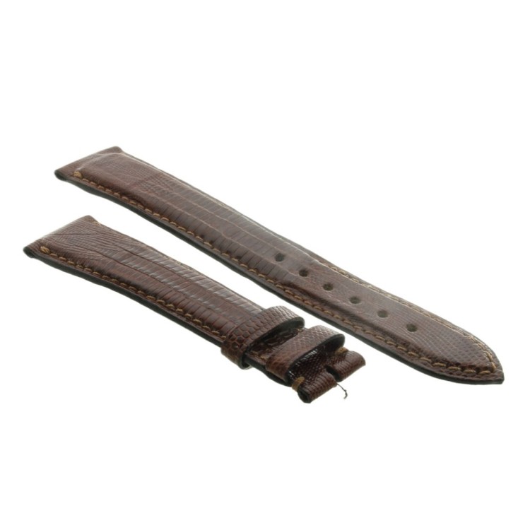Cinturino Lucertola Tejus Marrone Medio Lucido 18/16 mm B35B forma classica.