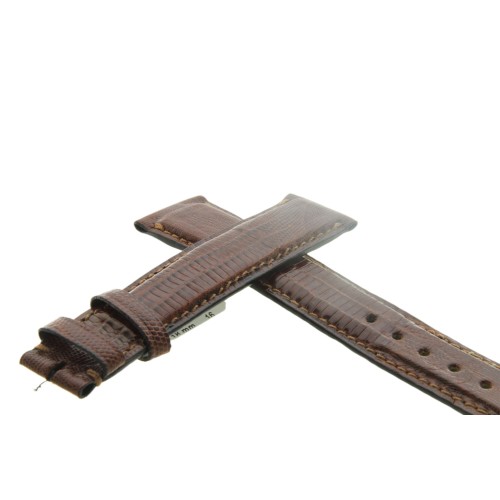 Cinturino Lucertola Tejus Marrone Medio Lucido 18/16 mm B35B forma classica.