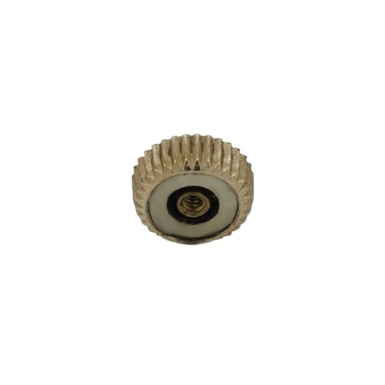 Breitling corona laminata gialla.Diametro 6mm altezza 2,85mm passo 90 tubo 200. NOS.