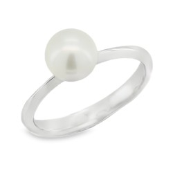ANELLO Perla 7 mm Oro Bianco 18 kt 3,12 gr