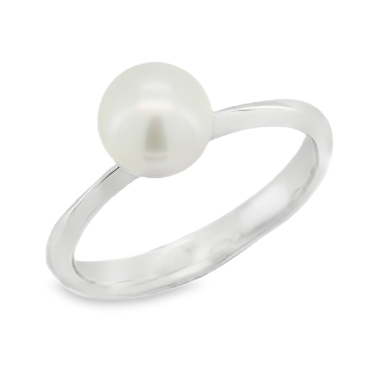 ANELLO Perla 7 mm Oro Bianco 18 kt 3,12 gr