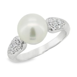 ANELLO Perla Diamanti ct 0,19 Oro 18 kt