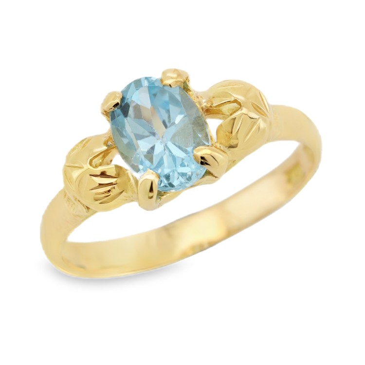 Anello Pietra Azzurra Oro 18 kt