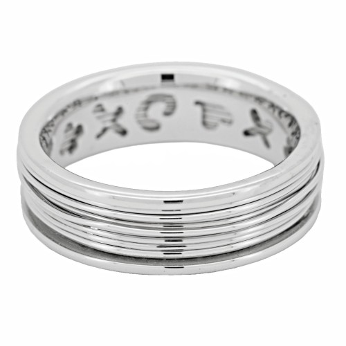 Fedine Oro Filo arrotolato interno gambo fantasia a traforo Larghezza 6,2 x 2 mm Oro Bianco 18 kt 7,03 gr