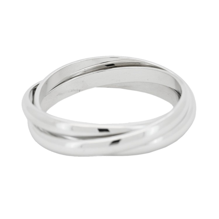 Fedina Tre Anelli Bianca Oro Tipo C Molto Sottile Larghezza 4 mm (3 elementi ) 1,9 mm (1 elemento ) Oro Bianco 18 kt 5,12 gr