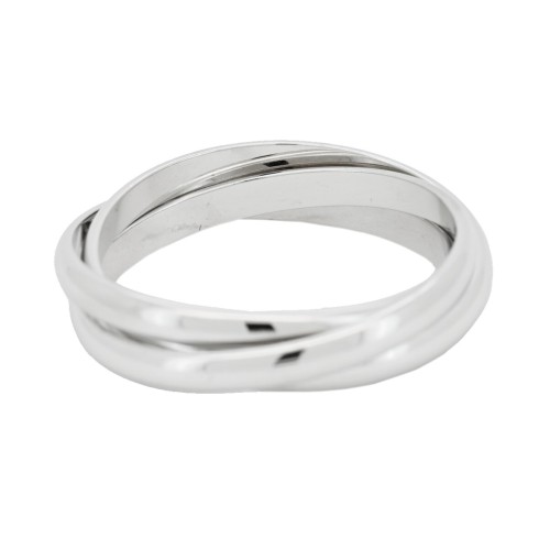 Fedina Tre Anelli Bianca Oro Tipo C Molto Sottile Larghezza 4 mm (3 elementi ) 1,9 mm (1 elemento ) Oro Bianco 18 kt 5,12 gr