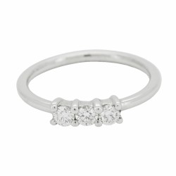 Anello TRILOGY Diamante ct 0,27 F VS 2 Oro Bianco 18 kt 2 gr 2