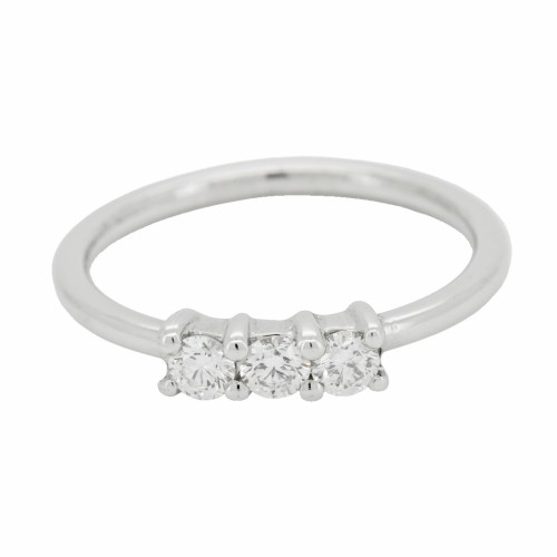 Anello TRILOGY C4B Diamante ct 0,27 F VS 2 Oro Bianco 18 kt 2 gr