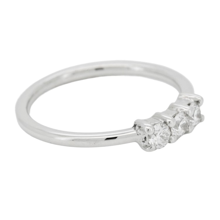 Anello TRILOGY Diamante ct 0,27 F VS 2 Oro Bianco 18 kt 2 gr