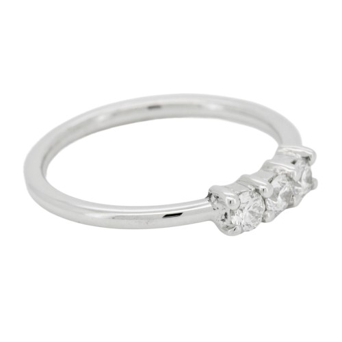 Anello TRILOGY Diamante ct 0,27 F VS 2 Oro Bianco 18 kt 2 gr
