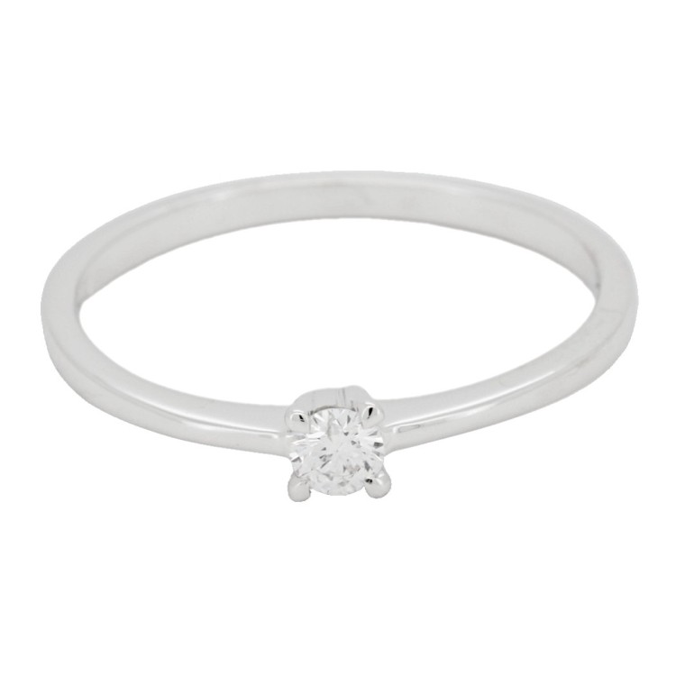 Anello Solitario Diamante 4GFV ct 0,11 F VS2 Oro 18 kt gr 1,77 gr