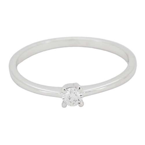 Anello Solitario Diamante 4GFV ct 0,11 F VS2 Oro 18 kt gr 1,77 gr