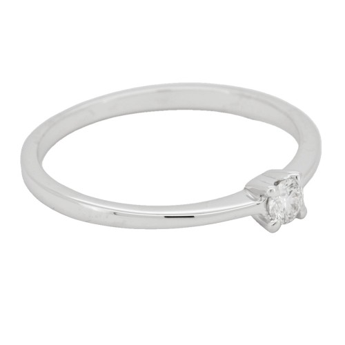 Anello Solitario Diamante 4GFV ct 0,11 F VS2 Oro 18 kt gr 1,77 gr