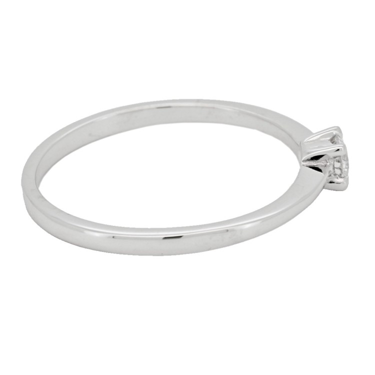 Anello Solitario Diamante 4GFV ct 0,11 F VS2 Oro 18 kt gr 1,77 gr