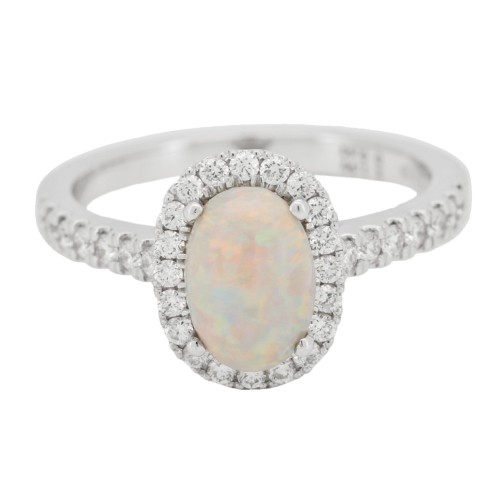Anello Contorno Zaffiro Blu ct 1,99 IGI Diamanti ct 0,42 F VS Oro Bianco 18 kt 4,20 gr