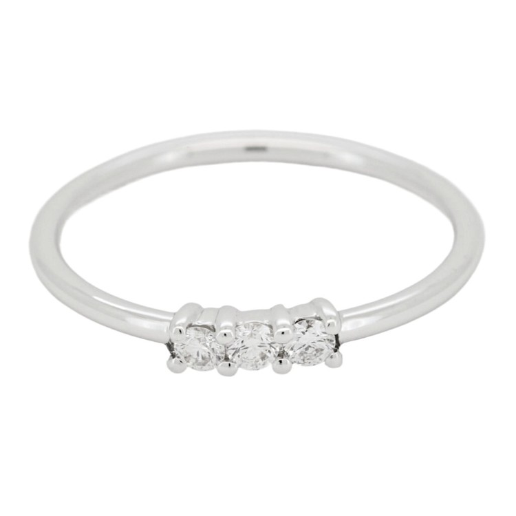 Anello TRILOGY C1B Diamante ct 0,12 F VS2 Oro Bianco 18 kt 1,25 gr
