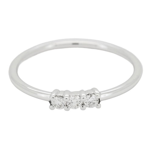 Anello TRILOGY C1B Diamante ct 0,12 F VS2 Oro Bianco 18 kt 1,25 gr