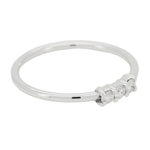 Anello TRILOGY C1B Diamante ct 0,12 F VS2 Oro Bianco 18 kt 1,25 gr