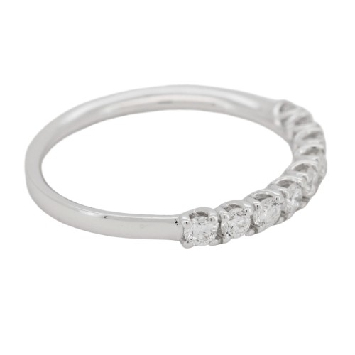 Fedina Riviere V9 Diamanti ct 0,40  F VS misura 2,6 mm n° 9 pietre  Oro Bianco 18 kt 1,87 gr
