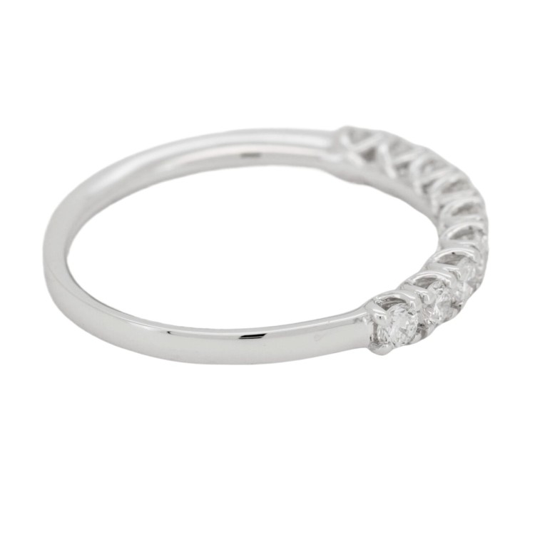 Fedina Riviere V9 Diamanti ct 0,40  F VS misura 2,6 mm n° 9 pietre  Oro Bianco 18 kt 1,87 gr