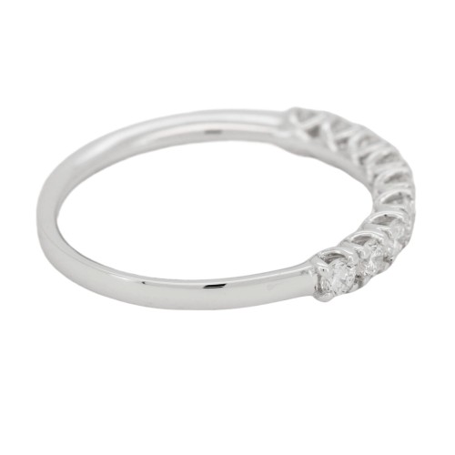 Fedina Riviere V9 Diamanti ct 0,40  F VS misura 2,6 mm n° 9 pietre  Oro Bianco 18 kt 1,87 gr