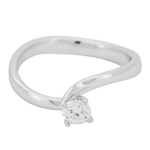 Anello Solitario Diamante Modello Valentino 4GVV Diamante ct 0,30 E VS1 GIA EX VG VG Oro Bianco 18 kt 2,69 gr