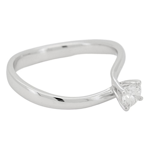 Anello Solitario Diamante Modello Valentino 4GVV Diamante ct 0,30 E VS1 GIA EX VG VG Oro Bianco 18 kt 2,69 gr