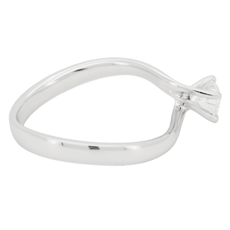 Anello Solitario Diamante Modello Valentino 4GVV Diamante ct 0,30 E VS1 GIA EX VG VG Oro Bianco 18 kt 2,69 gr