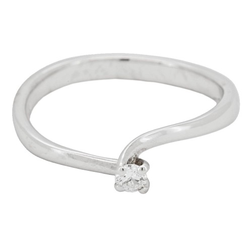 Anello Solitario Diamante Modello Valentino 4GVV Diamante ct 0,077 F VVS  Oro Bianco 18 kt 2,20