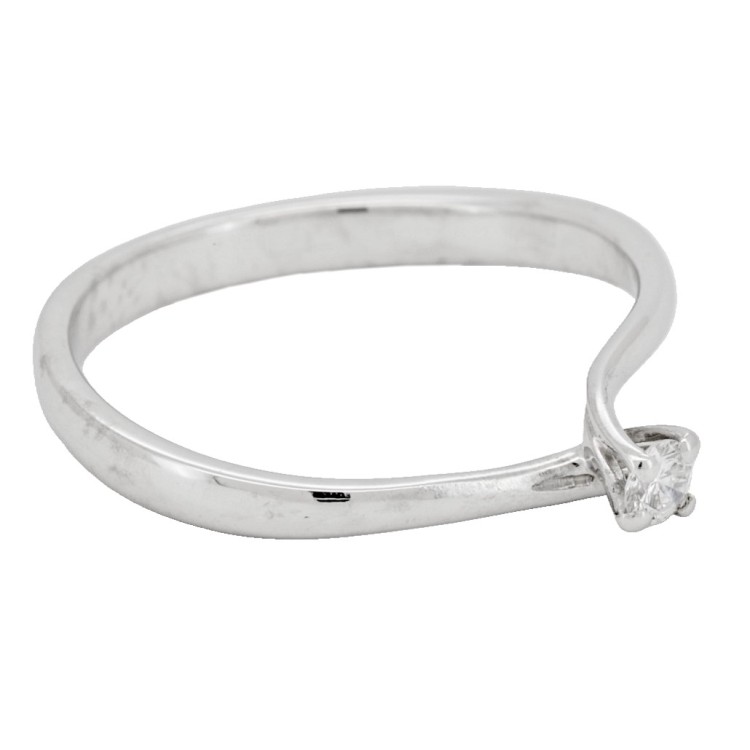 Anello Solitario Diamante Modello Valentino 4GVV Diamante ct 0,077 F VVS  Oro Bianco 18 kt 2,20