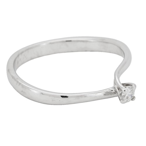Anello Solitario Diamante Modello Valentino 4GVV Diamante ct 0,077 F VVS  Oro Bianco 18 kt 2,20