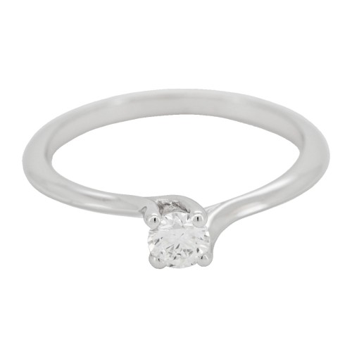 Anello Solitario Diamante Modello Valentino 4GQB ct 0,24 D VS2 EX EX EX Oro bianco 18 kt GIA 5356517672 Laser 2,05 gr
