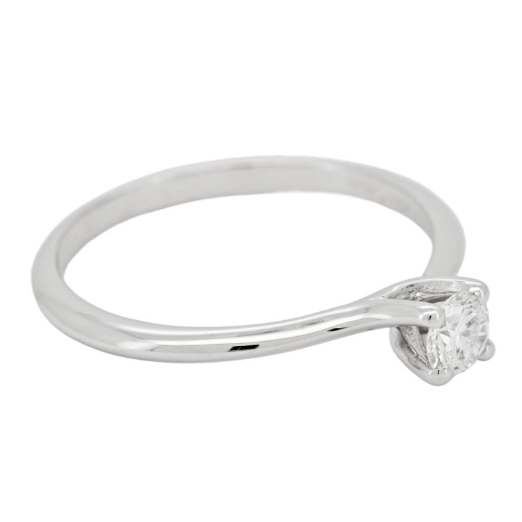 Anello Solitario Diamante Modello Valentino 4GQB ct 0,24 D VS2 EX EX EX Oro bianco 18 kt GIA 5356517672 Laser 2,05 gr