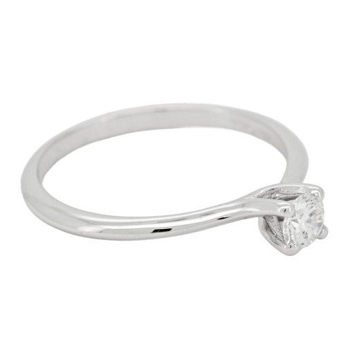 Anello Solitario Diamante Modello Valentino 4GQB ct 0,24 D VS2 EX EX EX Oro bianco 18 kt GIA 5356517672 Laser 2,05 gr