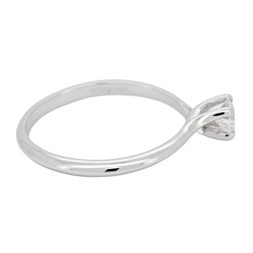 Anello Solitario Diamante Modello Valentino 4GQB ct 0,24 D VS2 EX EX EX Oro bianco 18 kt GIA 5356517672 Laser 2,05 gr