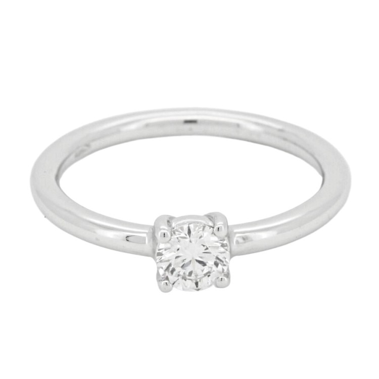 Anello Solitario Diamante modello U9B ct 0,30 D SI1 EX EX EX GIA Laser Oro Bianco 18 kt 2,68 gr