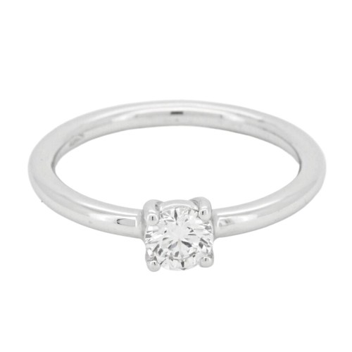 Anello Solitario Diamante modello U9B ct 0,30 D SI1 EX EX EX GIA Laser Oro Bianco 18 kt 2,68 gr