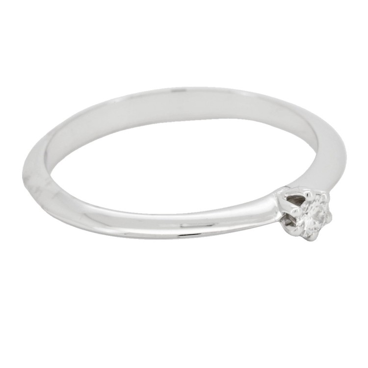Anello Solitario 6GV Diamante ct 0,07 F VS Oro Bianco 750 18 kt 1,96 gr