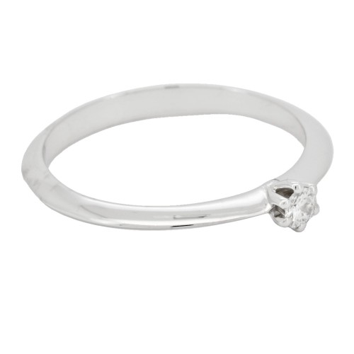 Anello Solitario 6GV Diamante ct 0,07 F VS Oro Bianco 750 18 kt 1,96 gr